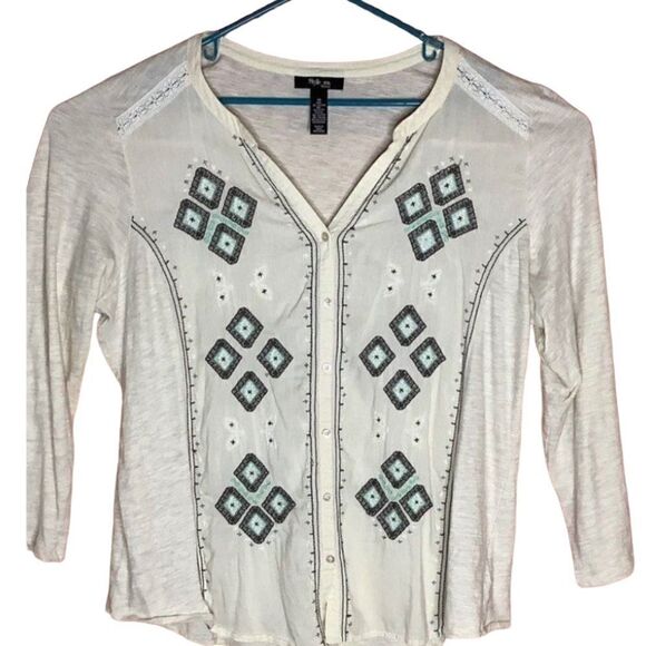 Style & Co 3X Boho Embroidered Top - Picture 4 of 5